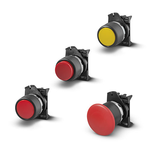 Mushroom push-button switch flush-mount