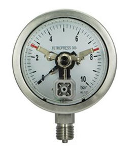 Analog pressure gauge TP300 + Mxx threadedBourdon tubewith electrical contact