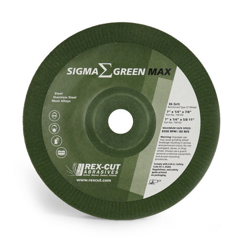 Surfacing wheel Sigma Green Max flataluminum oxidedepressed-center