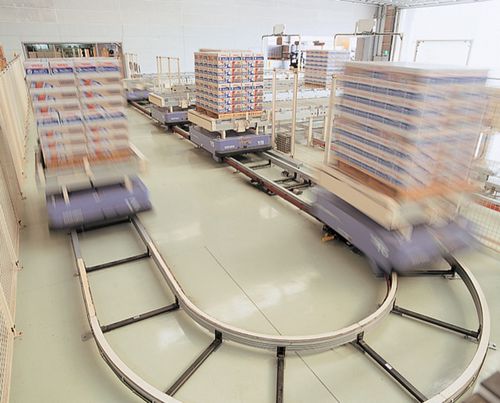 Scraper conveyor STV®horizontaldestination-coded vehiclefloor-mounted