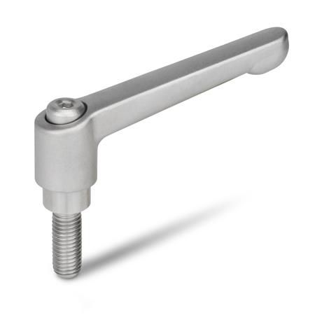 Stainless steel clamping lever GN 300.5rustproofadjustable