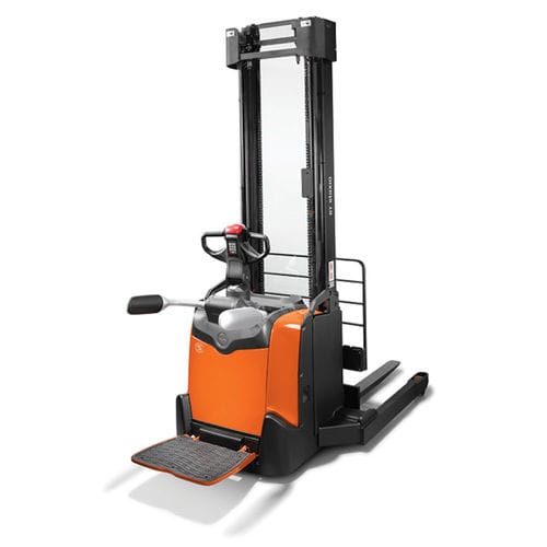 Electric stacker truck BT Staxio SPE140S with rider platform24 Vfor pallets