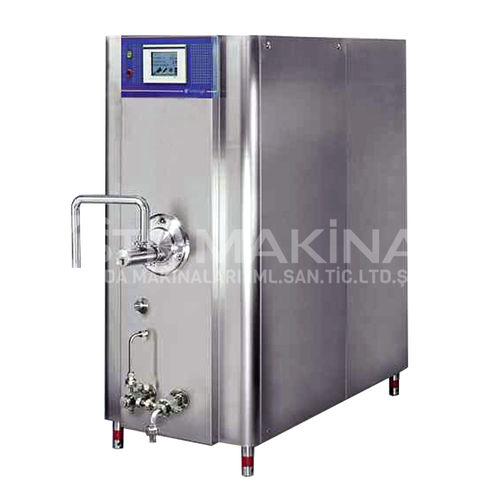 Vertical freezer processfor ice cream production