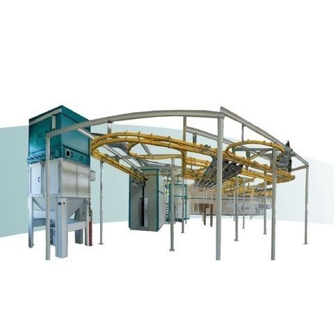 Enclosed powder coating booth MS MDF automatic