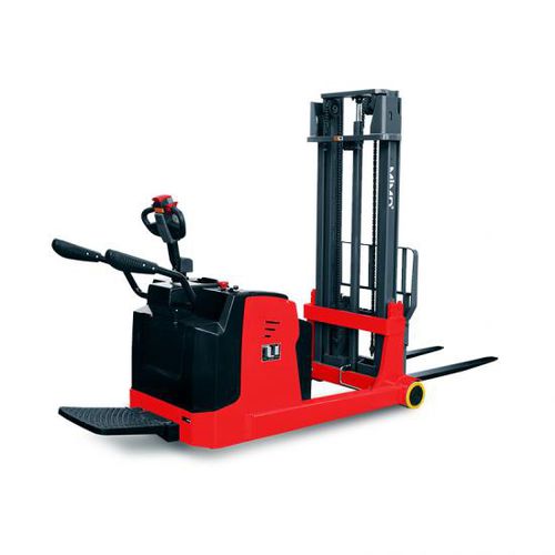 Battery-powered stacker truck MBB serieswith rider platformfor warehousehandling