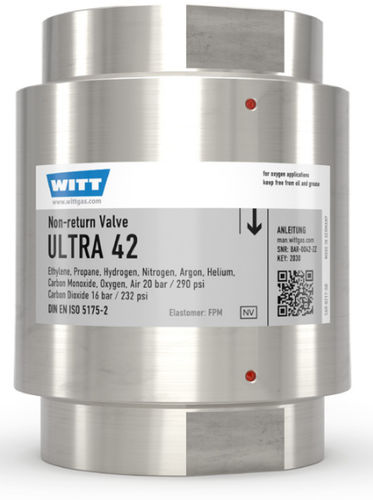 DIN non-return valve ULTRA 42for gasbrassstainless steel