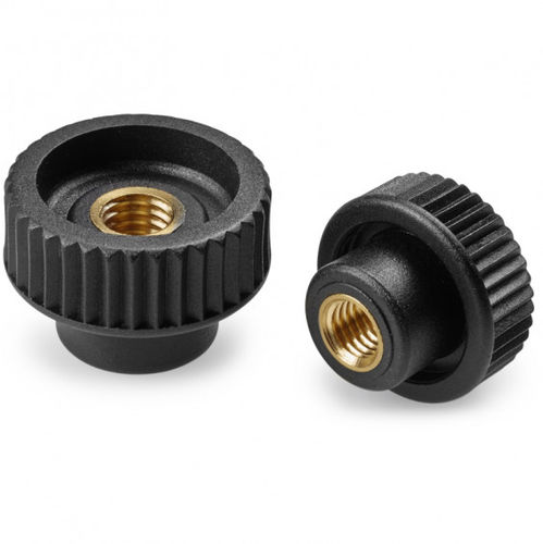 Ручка с резьбой H765,круглая, с накаткой,inox
