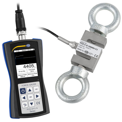 Digital dynamometer PCE-DFG N 10Kportabletension/compressionwith graphic display