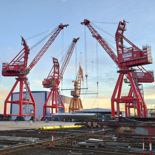 Кран на рельсовом ходу RBC 100 со стрелойдля морского примененияподъемный