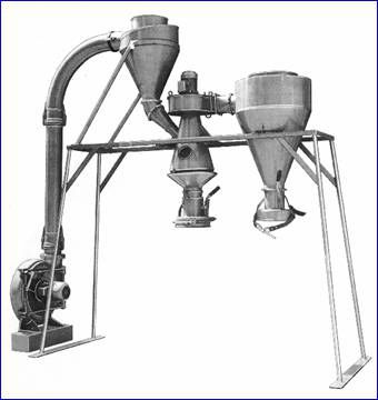 Cyclone separator granulatesfor bulk materialsplastic