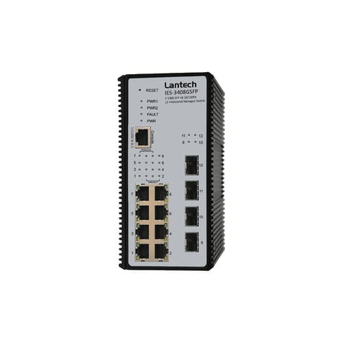 Управляемый Ethernet-коммутатор серии IES-3408GSFP12 портовгигабитная DIN-рейка