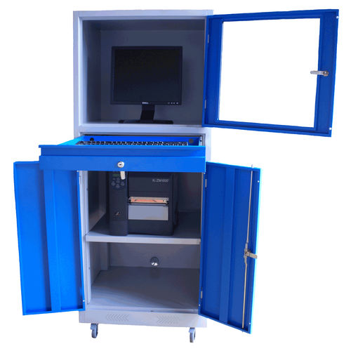 Protective cabinet on casterswith drawershelf