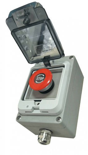 Emergency stop push-button switch with sealed boxIP67activation