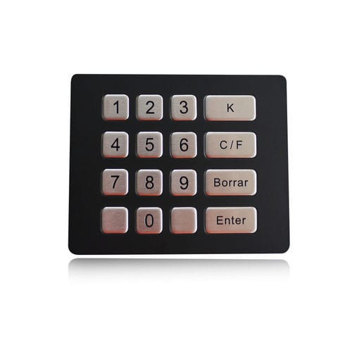 16-key keypad K-TEK-B120KP-BT-DWPpanel-mountmetalblack titanium