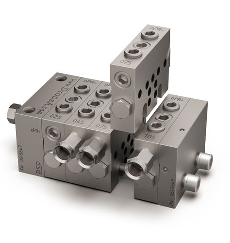 Modular progressive feeder nPR+lubricantfor centralized lubrication systems