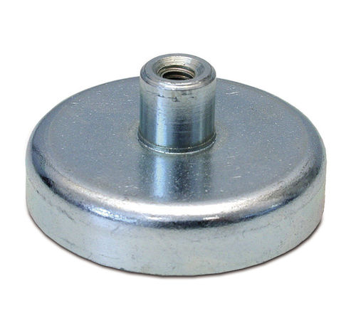 Ferrite magnet 403 seriesflat pot holdingpotwith threaded insert