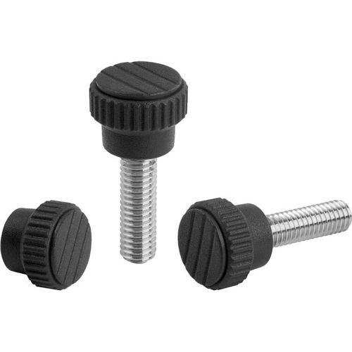 Threaded knob 06094 seriesknurledroundthermoplastic