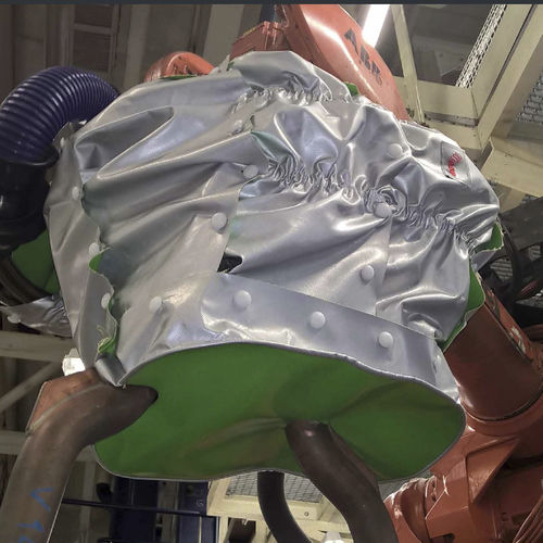 Welding robot protective cover TKS-ALU / TEXALIS / TIFFON-GREENfor spot welding gunscustomfire-resistant