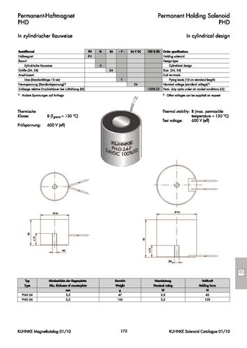 Удерживающий соленоид PH-D34-F-24VDC-100ipower