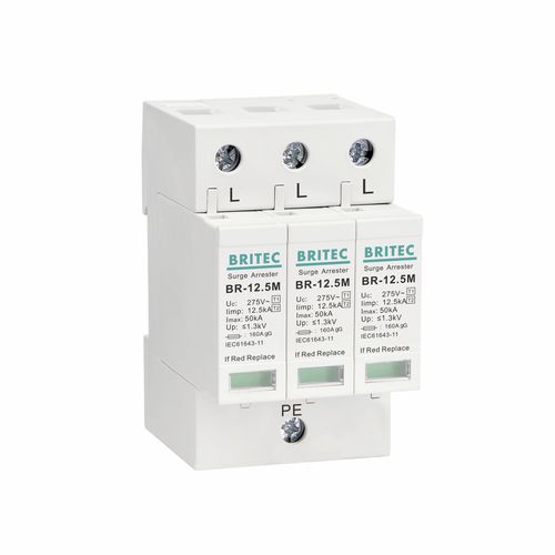 Type 2 surge arrester BR-12.5M 3Ptype 1remote signalingfor electrical installations