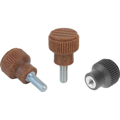 Threaded knob K0247 seriesknurledcylindricalplastic