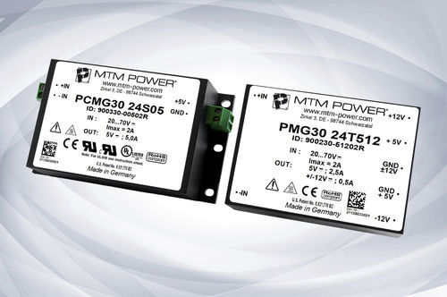 Chassis-mounted DC/DC converter PCMG30 24 series insulatedwide input rangesingle-output
