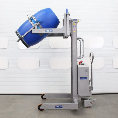 Electric and hydraulic tipping station STE01-DRU01-SSdrumfor the food industrymetal