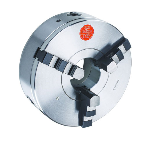 Manual tightening turning chuck Orange Line3-jawlathethrough-hole