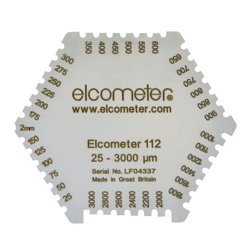 Гребенчатый толщиномер для влажной пленки Elcometer 112 и 3236, портативный, шестиугольный для влажной пленки