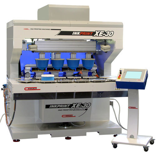 Pad printing machine with hermetic ink cup INKPRINT XE30 4C T.I.automaticfour-colorelectropneumatic