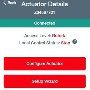 Configuration App Rotork Appdashboardfor valve actuators