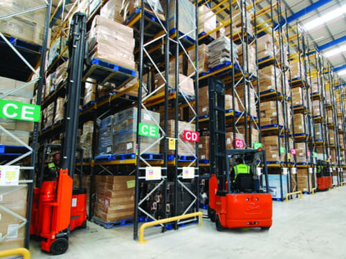 Electric forklift B318ACride-onhandlingarticulated