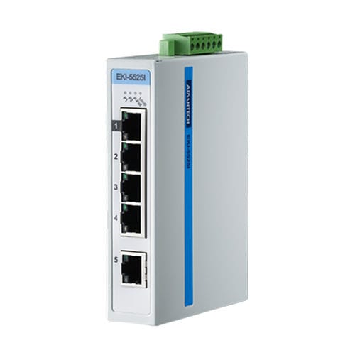 Неуправляемый Ethernet-коммутатор EKI-5525/I5 ПортыДин-рейка для настенного монтажа
