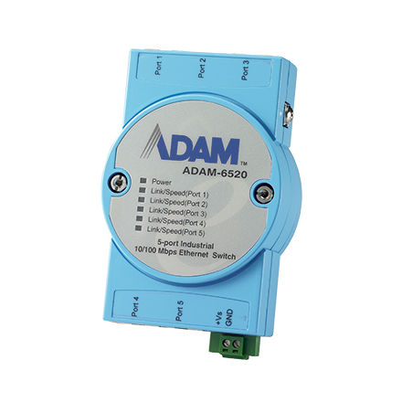 Unmanaged ethernet switch ADAM-6520DIN railembeddedwall