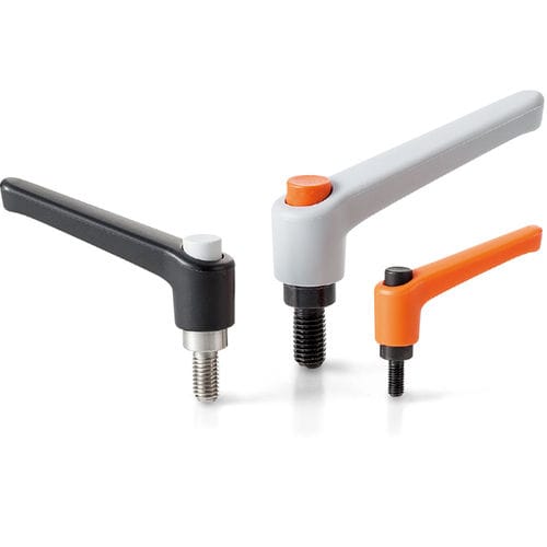 Clamping lever with plastic handle LEMS-Csteelexternal thread