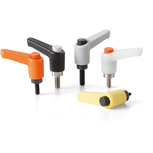 Steel clamping lever LECMS-Cwith plastic handleexternal thread