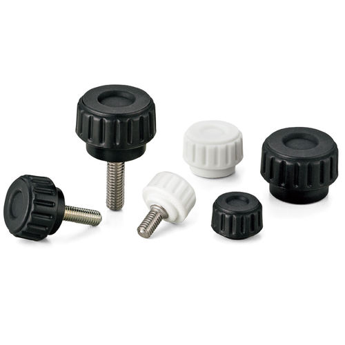 Knurled knob KDFSroundPA6 plasticinox