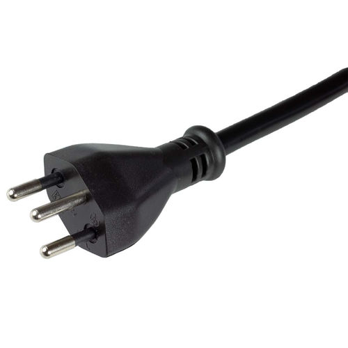 3-pole electrical plug M12S Schweiz /Switzerlandwith earthing contact