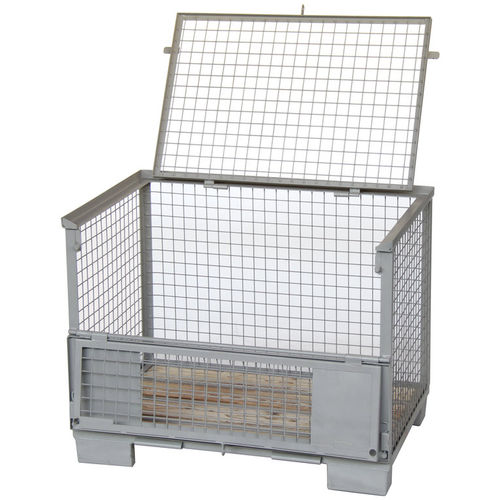 Wire mesh pallet box ASCH.AG100Dstoragewith lidfor heavy loads