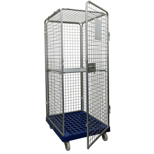 Multipurpose roll container SRCP 0708shelfwire mesh4-panel