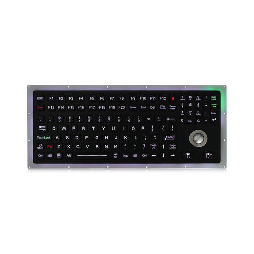 Panel-mount keyboard K-TEK-M360-25-OTB-KP-FN-BL-BT-DWPwith Fn keywith 2 mouse keys116-key