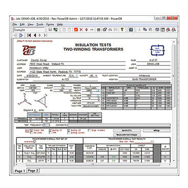 Программное обеспечение для управления данными PowerDB™ Proбаза данныхУправление техническим обслуживаниемэлектрический