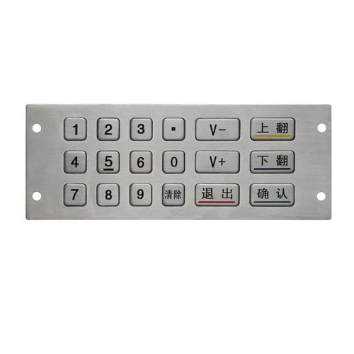 18-key keypad B760panel-mountinoxwaterproof