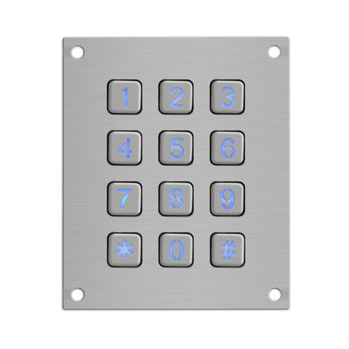 12-key keypad B884panel-mountinoxvandal-proof