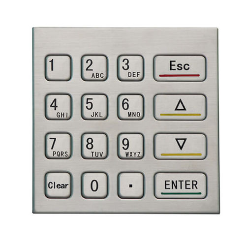 16-key keypad B725panel-mountinoxvandal-proof