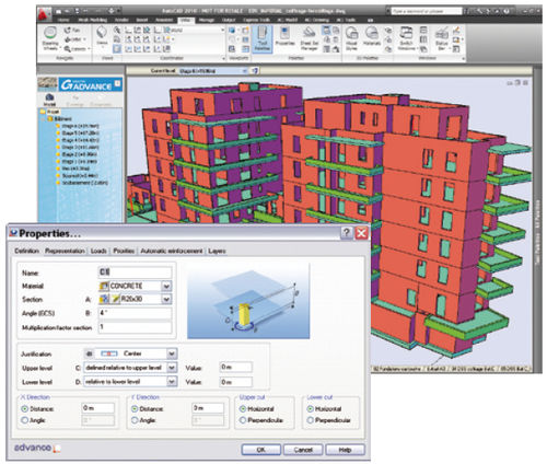 Программное обеспечение для создания BIM Designers Бетонная серияРасчет конструкцийбетонные конструкцииAutoCAD