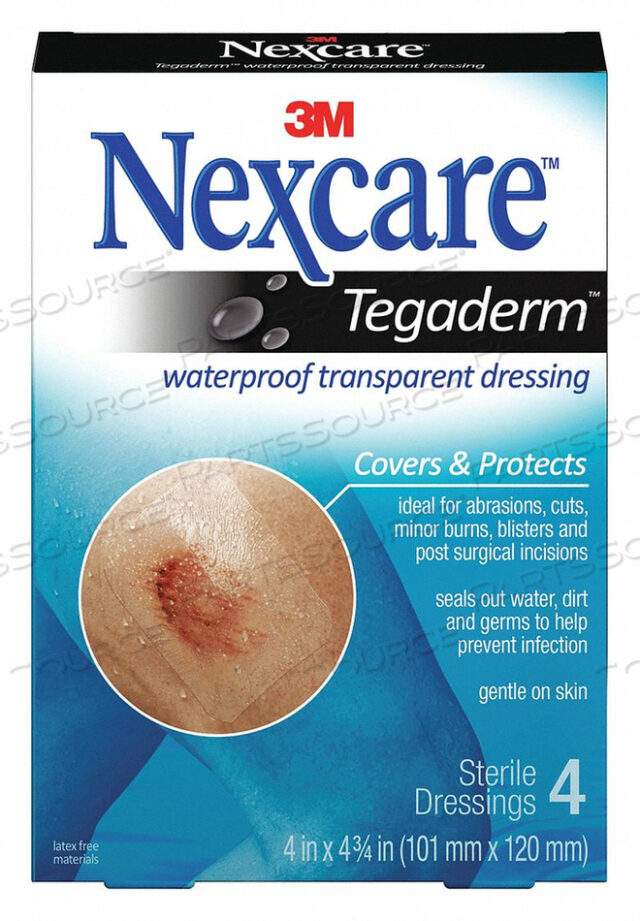WATERPROOF DRESSING 4 X 4.75 PK12