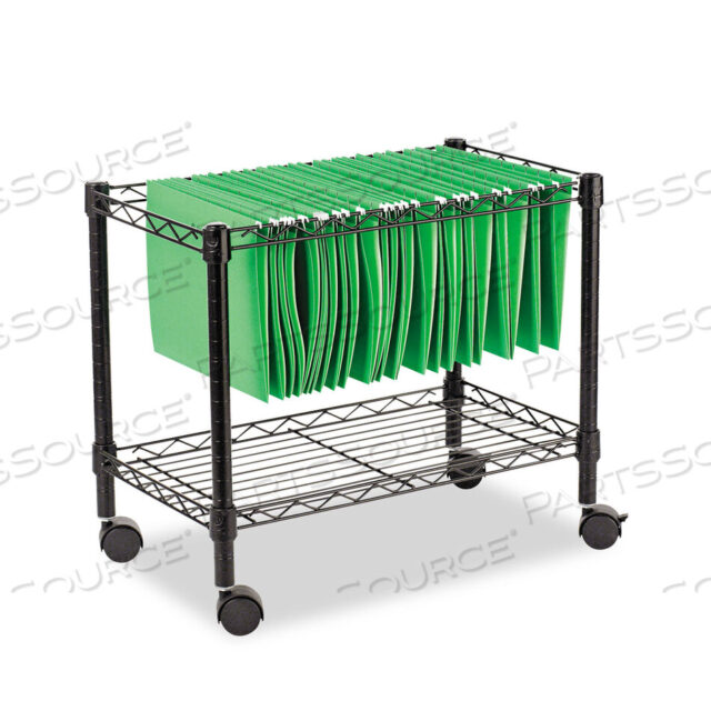 OEM#: ALEFW601424BLONE-TIER FILE CART FOR SIDE-TO-SIDE FILING, METAL, 1 SHELF, 1 BIN, 24 X 14 X 21, BLACK by Alera