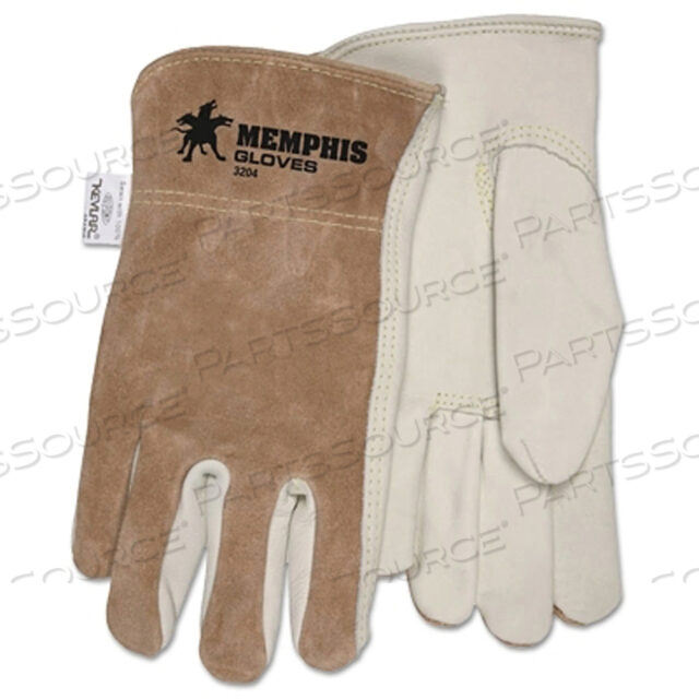 OEM#: 3204L3204L MCR SAFETY MEMPHIS DRIVERS GLOVES, LARGE, LEATHER, BEIGE by MCR Safety