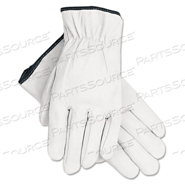 OEM#: 3601LGRAIN GOATSKIN DRIVER GLOVES, WHITE, LARGE by MCR Safety